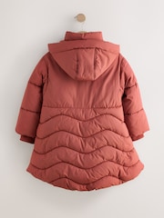 Rust Brown Shower Resistant Skirted Duvet Coat (3-16yrs) - Image 6 of 10