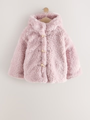 Pink - Borg Duffle Coat (3-16yrs) - Bild 1 von 4