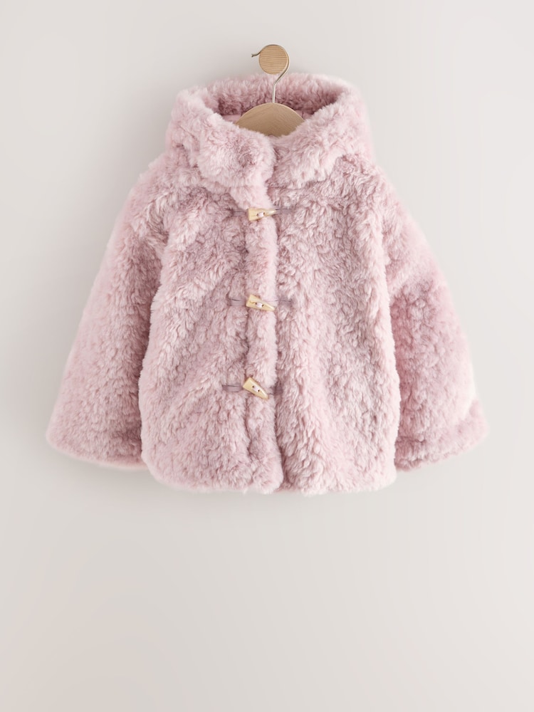 Pink - Borg Duffle Coat (3-16yrs) - Bild 1 von 4