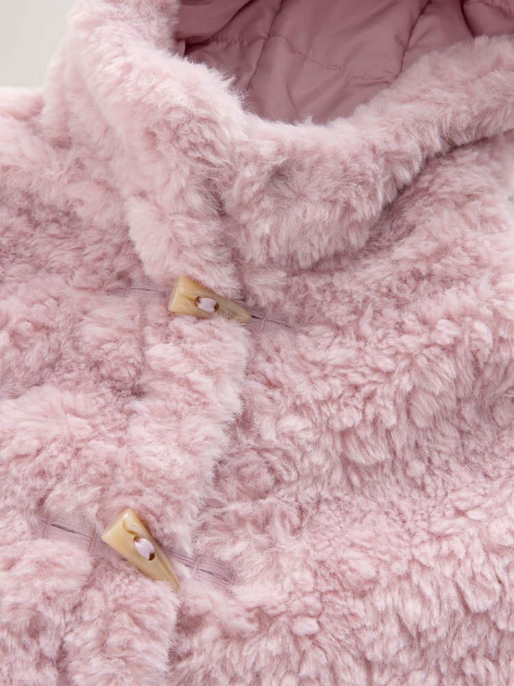 Pink - Borg Duffle Coat (3-16yrs) - Bild 2 von 4