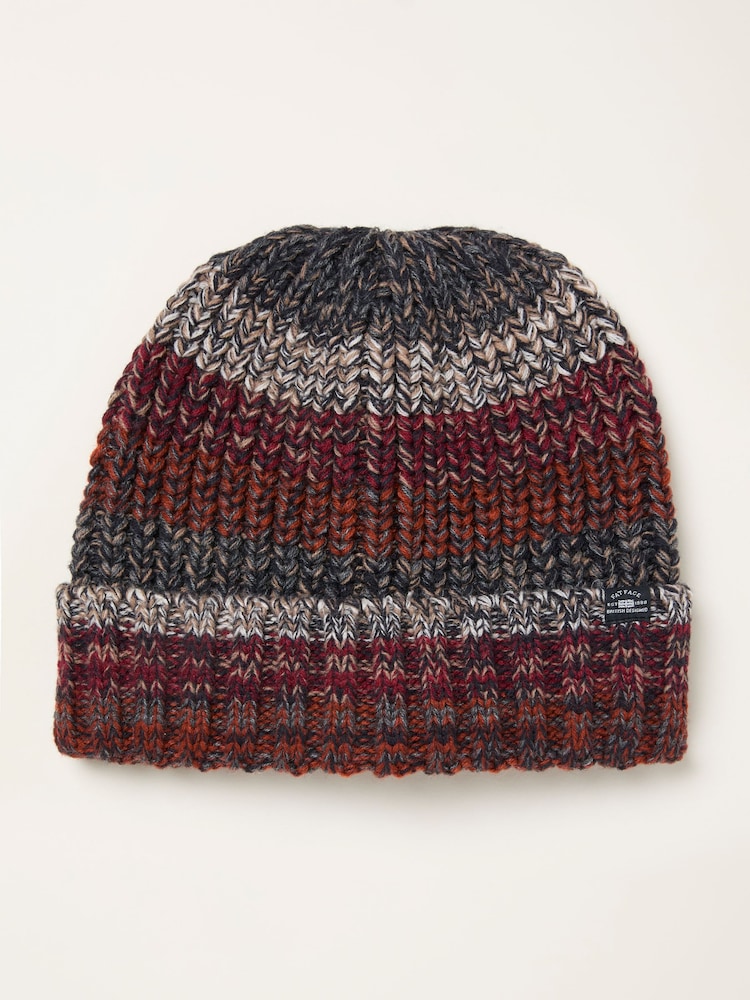 FatFace Orange Twist Colourblock Beanie - Image 1 of 2 FatFace Orange Twist Colourblock Beanie - Image 1 of 2