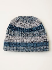 FatFace Blue Twist Colourblock Beanie - Image 1 of 2