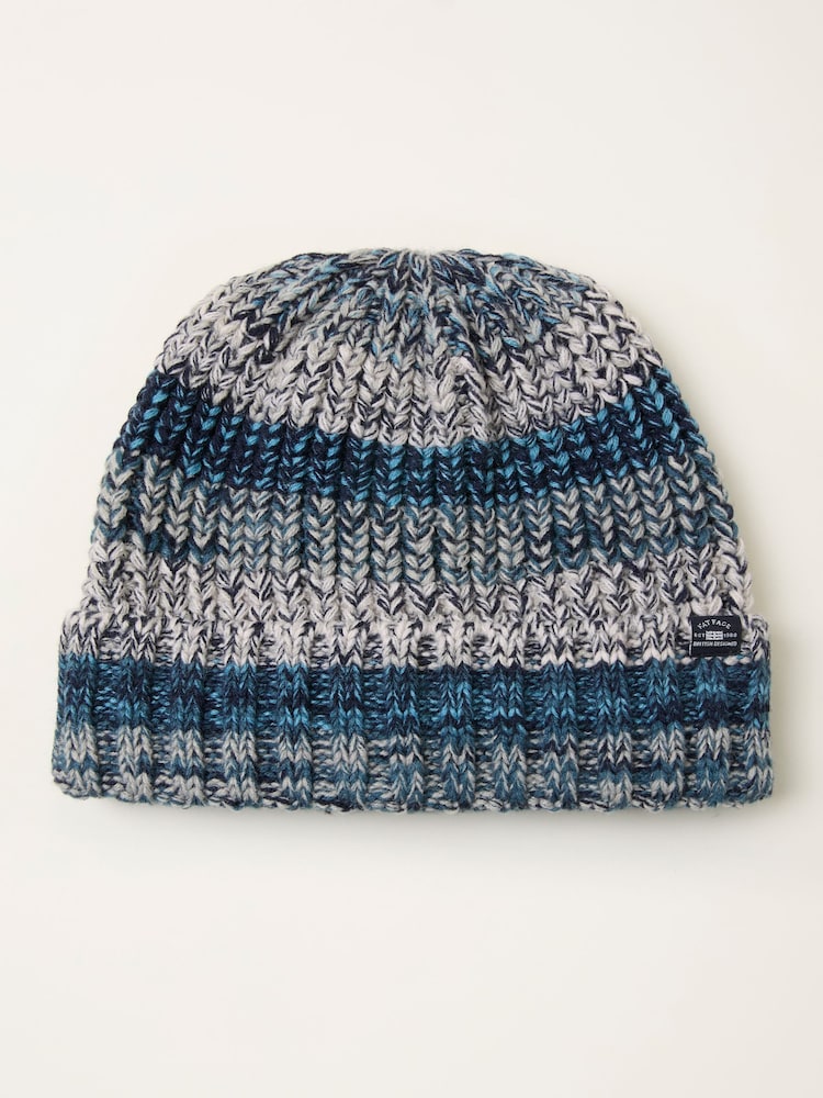 FatFace Blue Twist Colourblock Beanie - Image 1 of 2 FatFace Blue Twist Colourblock Beanie - Image 1 of 2