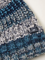 FatFace Blue Twist Colourblock Beanie - Image 2 of 2