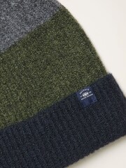 FatFace Khaki Green Leo Colourblock Beanie - Image 2 of 2