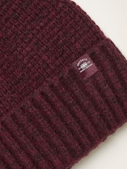 FatFace Burgundy Red Waffle Beanie - Image 2 of 2