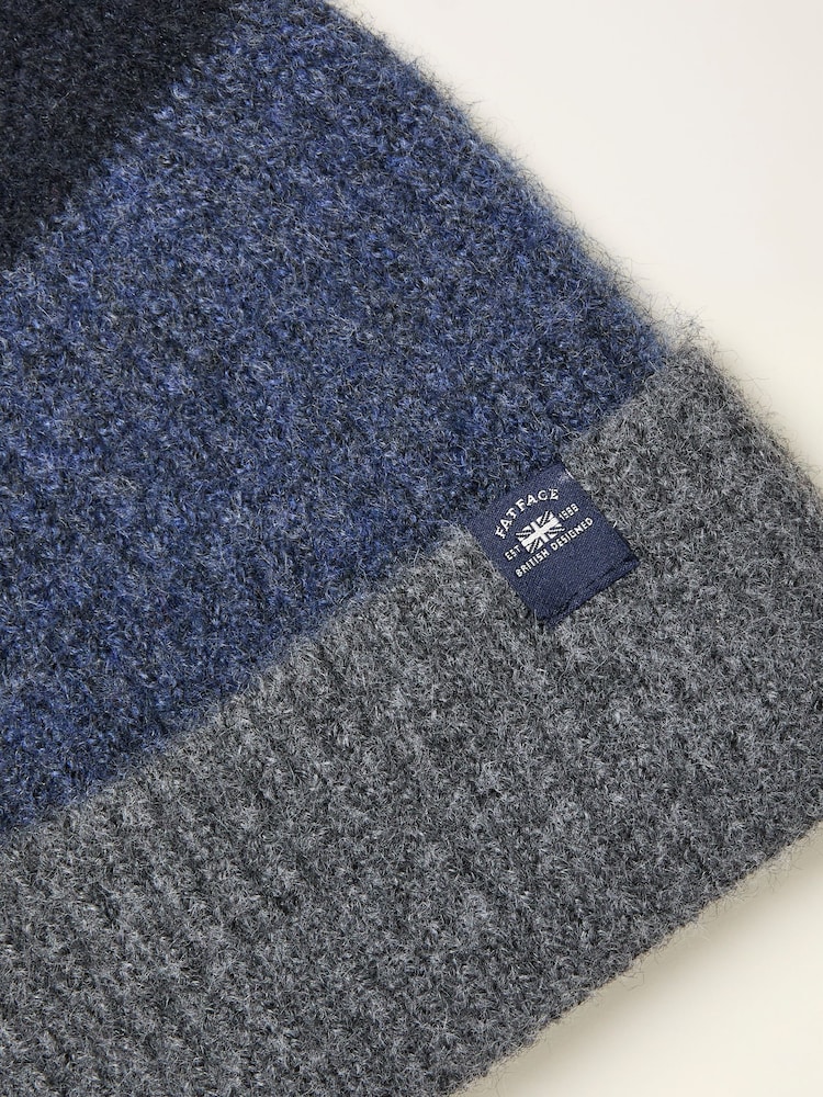 FatFace Navy Leo Colourblock Beanie - Image 2 of 2