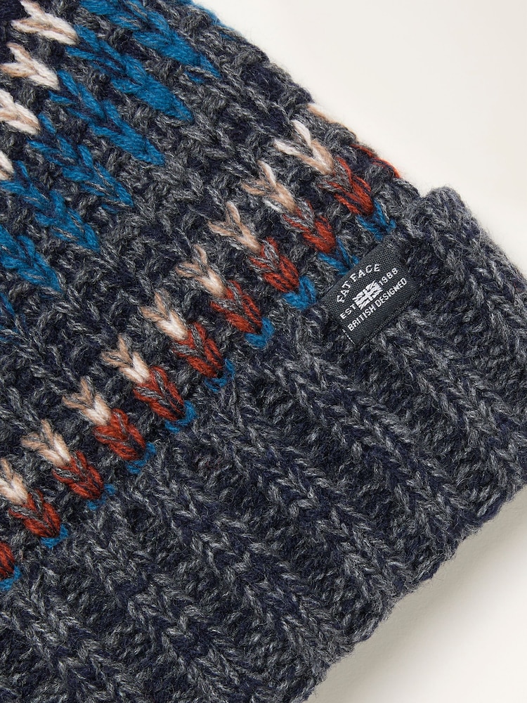 FatFace Connor Grey Stitch Beanie - Image 2 of 2 FatFace Connor Grey Stitch Beanie - Image 2 of 2