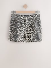 Leopard Print 100% Cotton Denim Shorts - Image 6 of 8