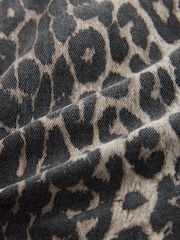 Leopard Print 100% Cotton Denim Shorts - Image 7 of 8