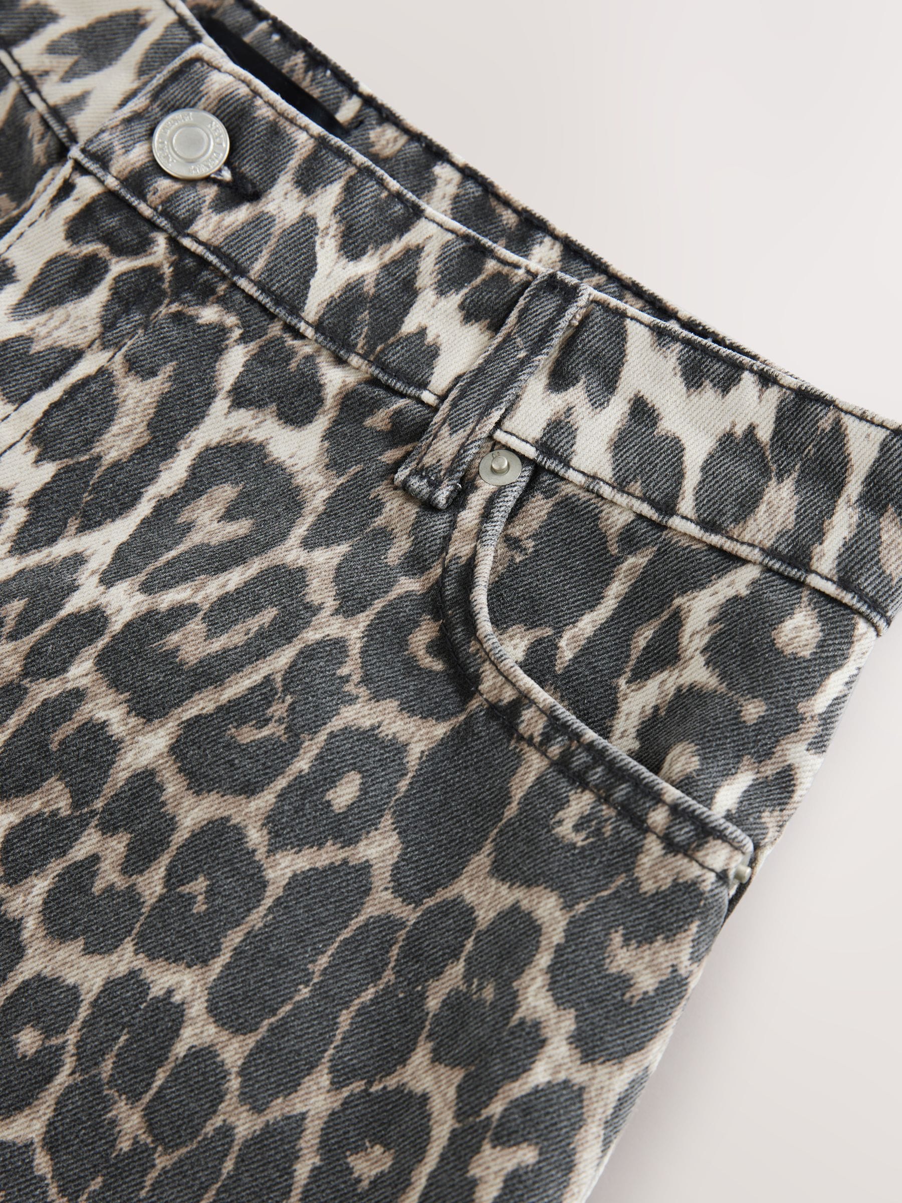 Buy Leopard Print 100% Cotton Denim Shorts from Next USA