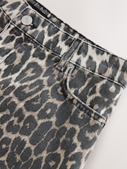 Leopard Print 100% Cotton Denim Shorts - Image 8 of 8