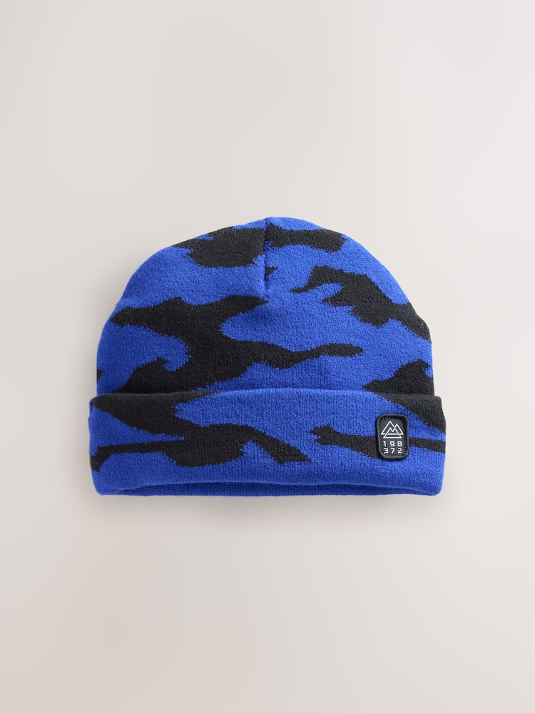 Blue Camo Beanie Hat (1-16yrs) - Image 1 of 3 Blue Camo Beanie Hat (1-16yrs) - Image 1 of 3