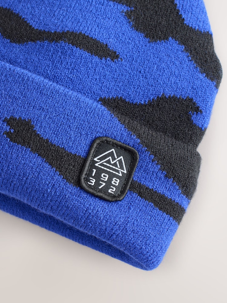 Blue Camo Beanie Hat (1-16yrs) - Image 2 of 3 Blue Camo Beanie Hat (1-16yrs) - Image 2 of 3