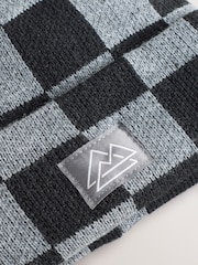 Black/Grey Check Beanie Hat (1-16yrs) - Image 2 of 3