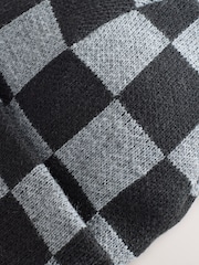 Black/Grey Check Beanie Hat (1-16yrs) - Image 3 of 3