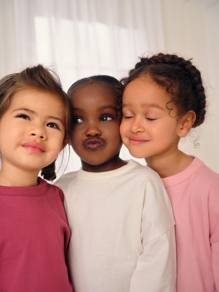 Pink/Creme kariert - Pyjama mit gewebten Hosen im 3er-Pack (9M.–10J.) - Bild 4 von 4