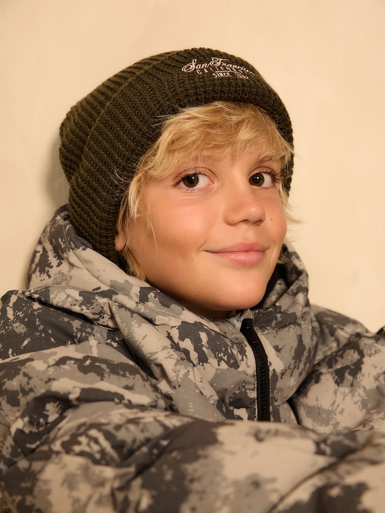 Khaki Green Waffle Beanie Hat (1-16yrs) - Image 1 of 5