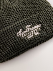 Khaki Green Waffle Beanie Hat (1-16yrs) - Image 4 of 5