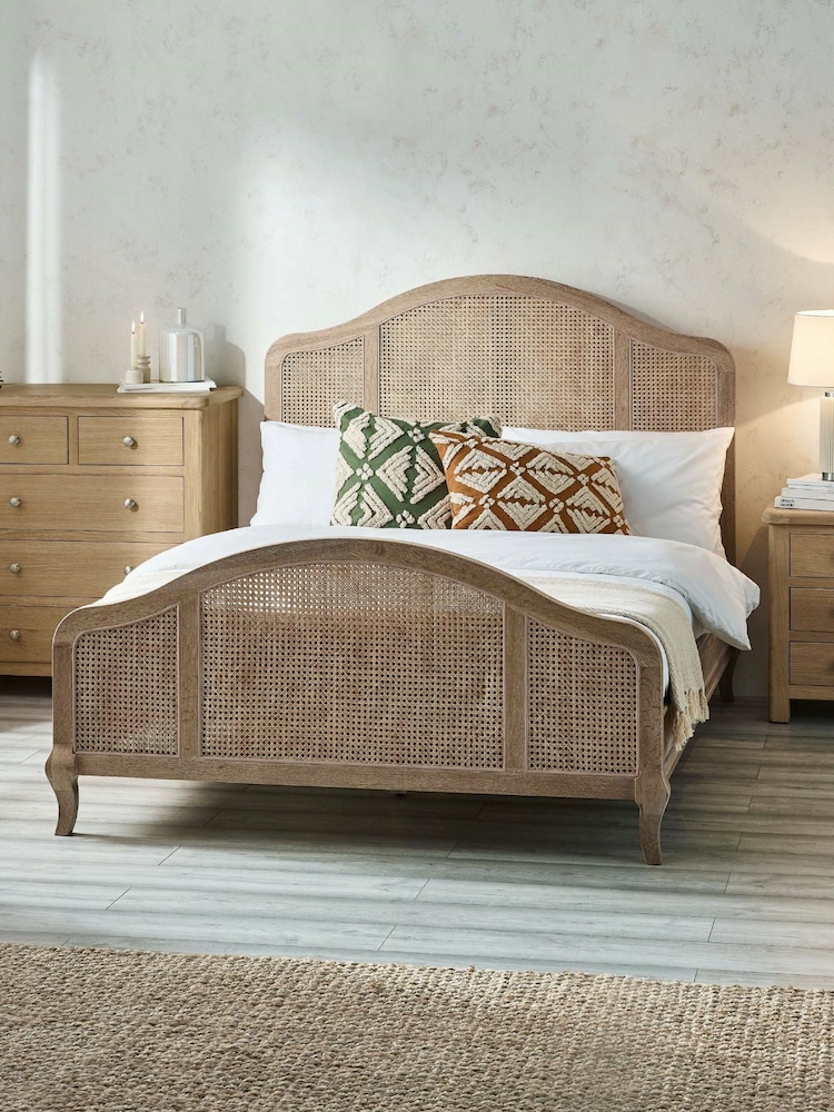 Julian Bowen Light Oak Fleur Rattan Bed - Image 13 of 13