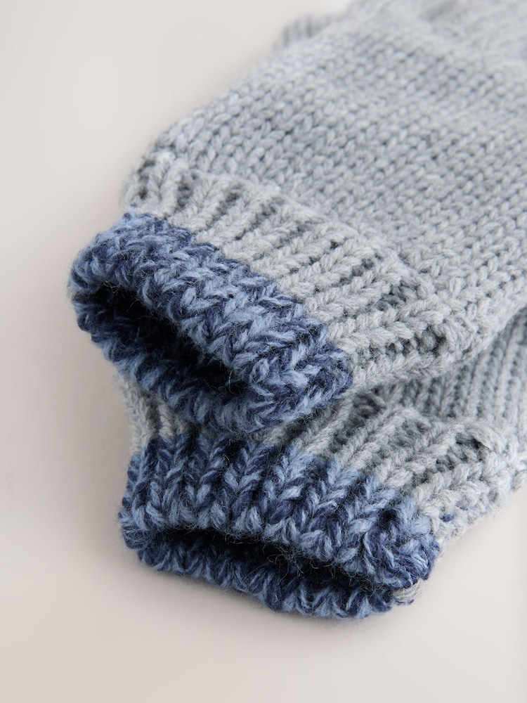 Navy Blue/Neutral Hat Gloves & Snood 3 Piece Set (3-16yrs) - Image 4 of 4 Navy Blue/Neutral Hat Gloves & Snood 3 Piece Set (3-16yrs) - Image 4 of 4