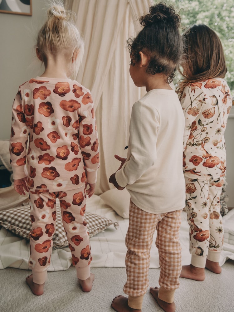 Pink/Cream Bunny Applique Snuggle Pyjamas 3 Pack (9mths-9yrs) - Image 2 of 10 Pink/Cream Bunny Applique Snuggle Pyjamas 3 Pack (9mths-9yrs) - Image 2 of 10