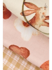 Pink/Cream Bunny Applique Snuggle Pyjamas 3 Pack (9mths-9yrs) - Image 3 of 10