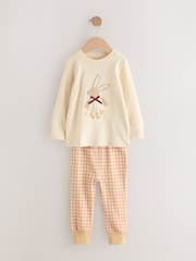 Pink/Cream Bunny Applique Snuggle Pyjamas 3 Pack (9mths-9yrs) - Image 5 of 10