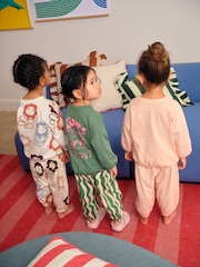 Pink/Green Character Print Joggers Pyjamas 3 Pack (9mths-10yrs) - Image 3 of 11