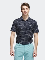 adidas Golf Navy Ultimate365 Mesh Glimmer Print Polo Shirt - Image 1 of 6