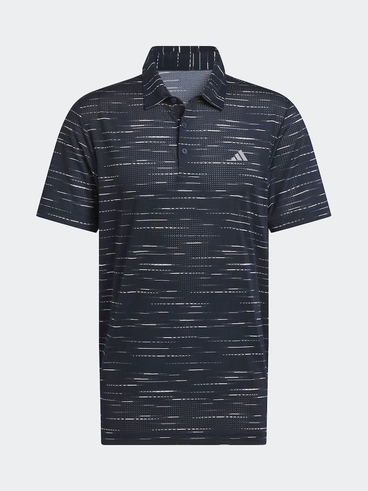 adidas Golf Navy Ultimate365 Mesh Glimmer Print Polo Shirt - Image 6 of 6 adidas Golf Navy Ultimate365 Mesh Glimmer Print Polo Shirt - Image 6 of 6