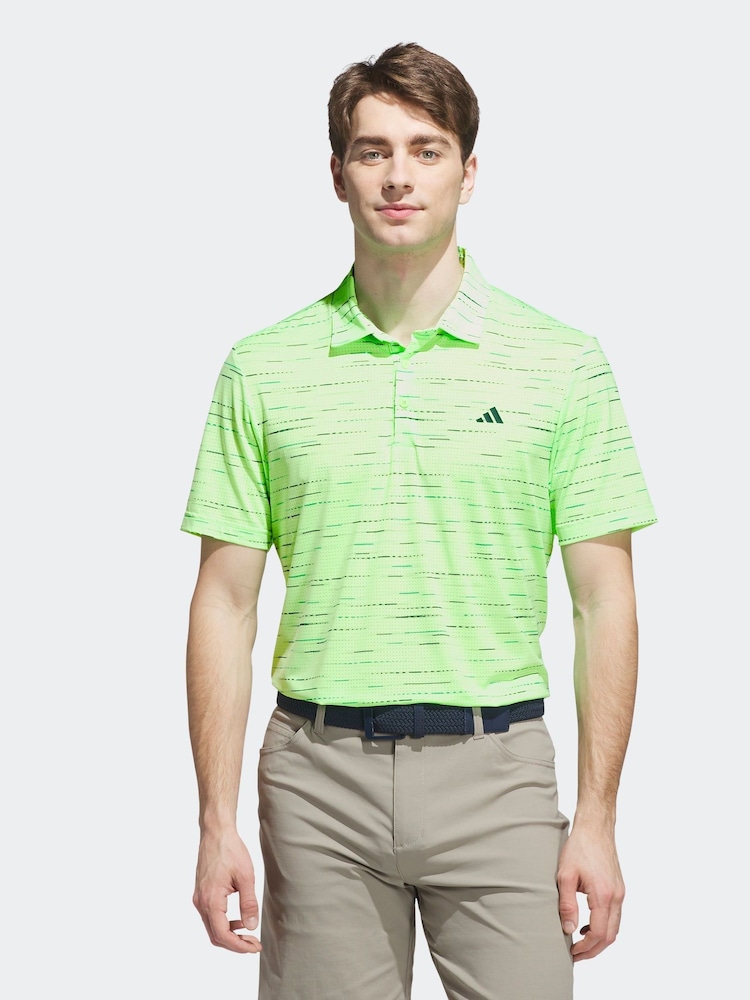 adidas Golf Navy Ultimate365 Mesh Glimmer Print Polo Shirt - Image 1 of 6 adidas Golf Navy Ultimate365 Mesh Glimmer Print Polo Shirt - Image 1 of 6