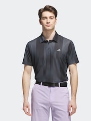 adidas Golf Ultimate365 Mesh Radiant Print Black Polo Shirt - Image 1 of 6