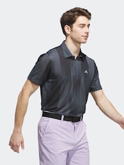 adidas Golf Ultimate365 Mesh Radiant Print Black Polo Shirt - Image 3 of 6