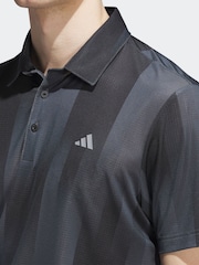 adidas Golf Ultimate365 Mesh Radiant Print Black Polo Shirt - Image 4 of 6