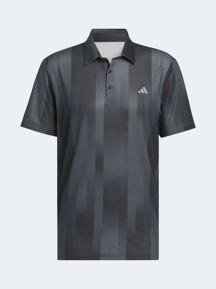 adidas Golf Ultimate365 Mesh Radiant Print Black Polo Shirt - Image 6 of 6 adidas Golf Ultimate365 Mesh Radiant Print Black Polo Shirt - Image 6 of 6