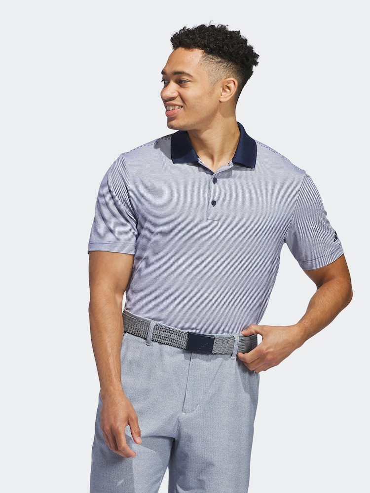 Blanco/azul - adidas Golf Ottoman Polo Shirt - Imagen 1 de 7