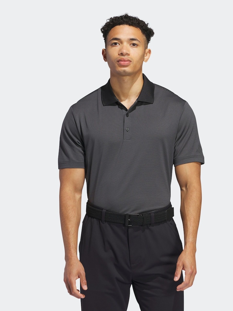 Negro/gris - adidas Golf Ottoman Polo Shirt - Imagen 1 de 8