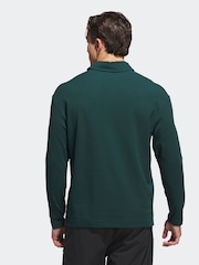 adidas Golf Loose Fit Dark Green Beyond Long Sleeve Polo Shirt - Image 2 of 6