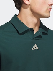 adidas Golf Loose Fit Dark Green Beyond Long Sleeve Polo Shirt - Image 4 of 6