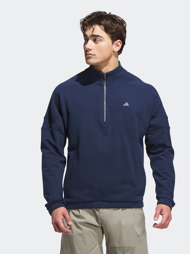 adidas Golf Navy Go To Heritage Quarter Zip Sweater - Image 1 of 6