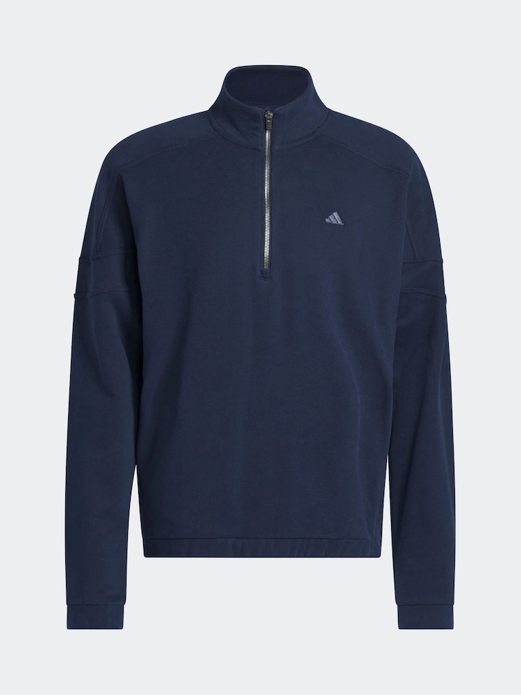 adidas Golf Navy Go To Heritage Quarter Zip Sweater - Image 6 of 6