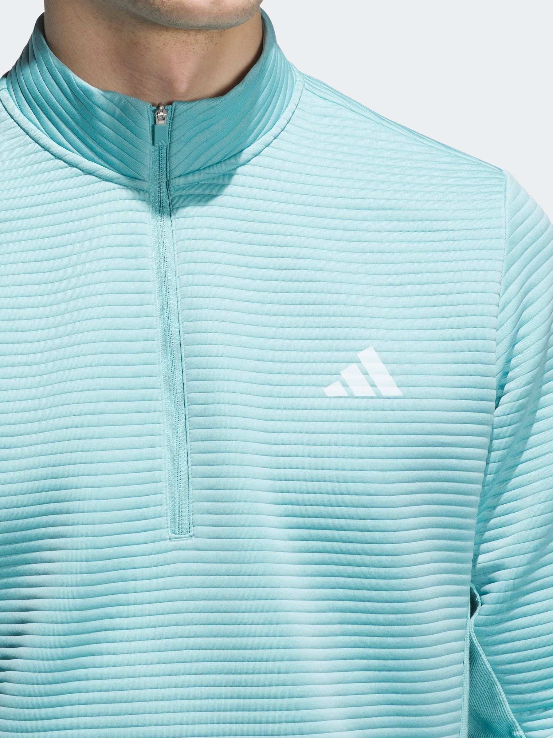 Buy adidas Golf Mint Green Dwr Textured Quarter Zip Sweatshirt