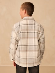 Neutral Check Borg Lined Lined Shacket (3-16yrs) - Image 2 of 9