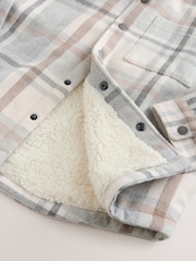 Neutral Check Borg Lined Lined Shacket (3-16yrs) - Image 8 of 9
