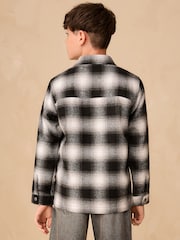 Mono Core Black/White Check Zip Through Overshirt (3-16yrs) - Image 3 of 7
