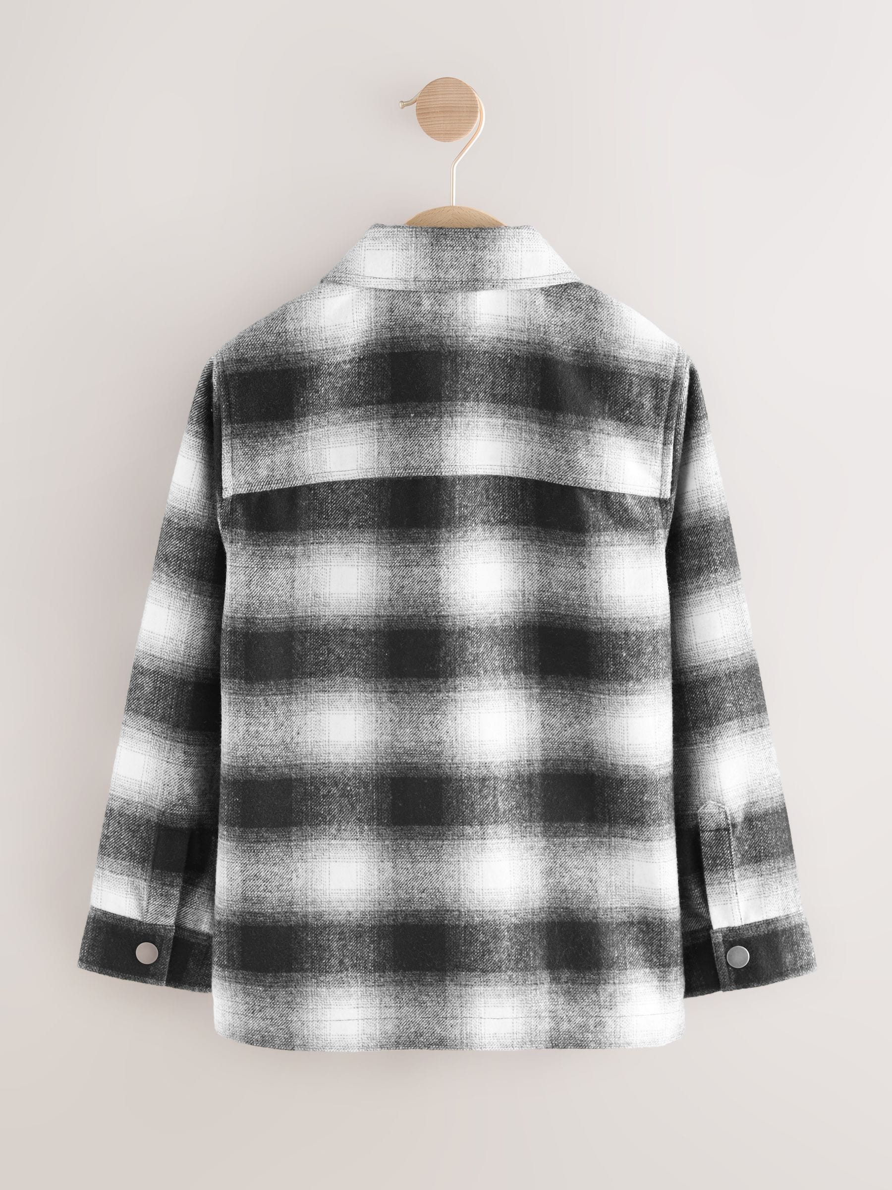 Buy Mono Core Black/White Check Zip Through Overshirt (3-16yrs