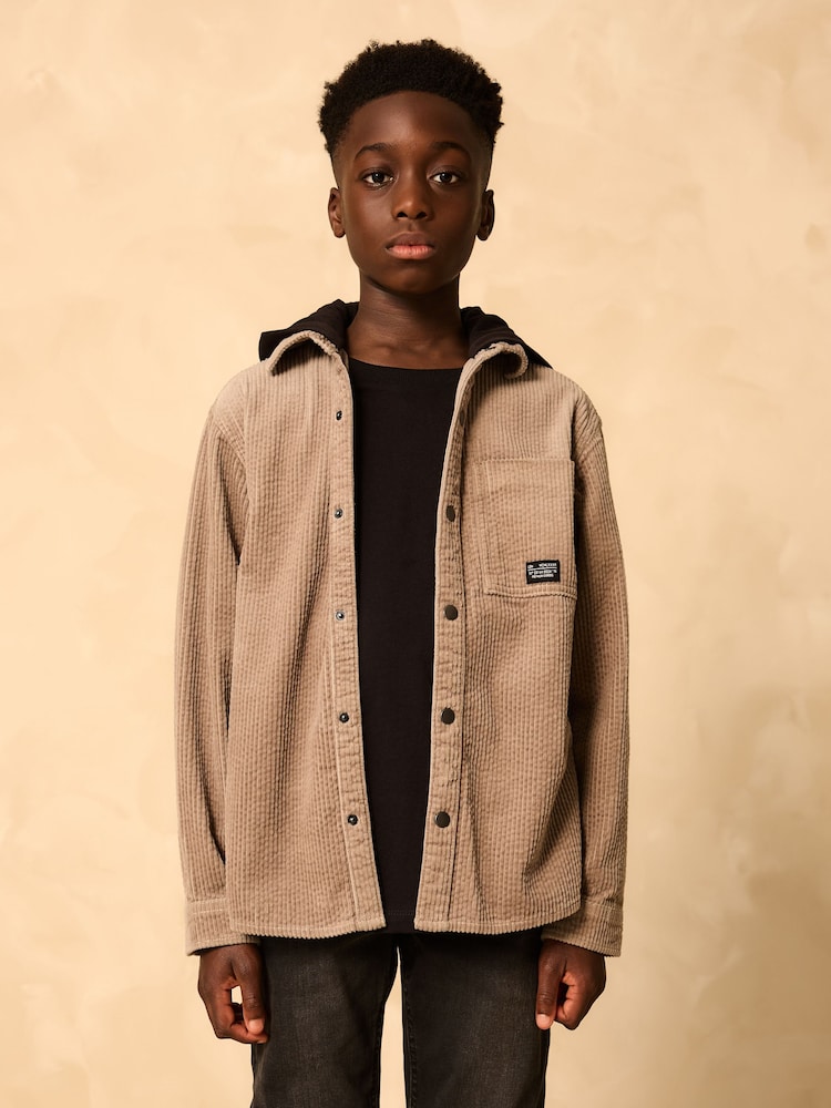 Stone Corduroy Hooded Overshirt (3-16yrs) - Image 1 of 8