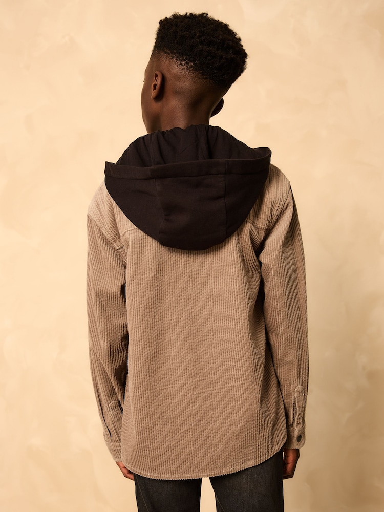 Stone Corduroy Hooded Overshirt (3-16yrs) - Image 2 of 8