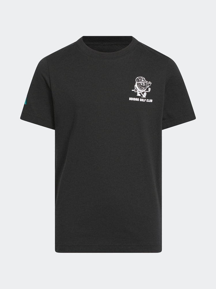 adidas Golf Kids Graphic Print Black T-Shirt - Image 1 of 5